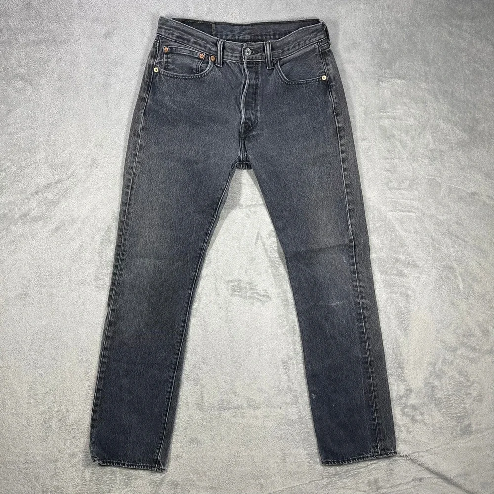 Levi's 501 Original Fit Jeans Mens 31(27)x34(30.5) Black Faded Straight Leg